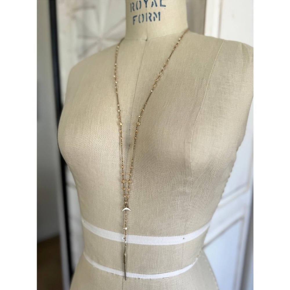 CHAN LUU Lariat moon necklace w/ crystal beads - Picture 4 of 4